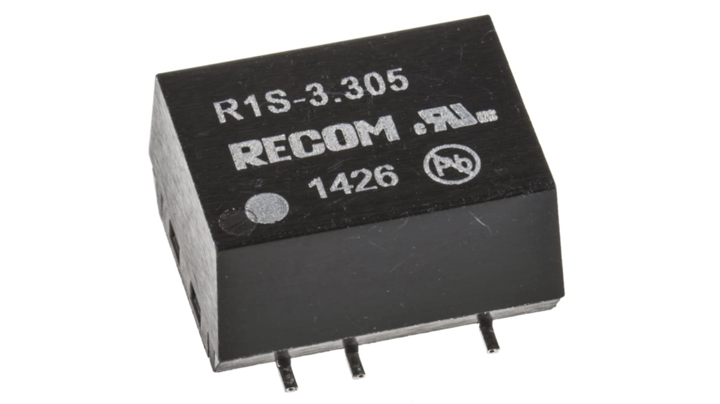 Przetwornica DC-DC, 1W, Uwe 2,97 → 3,63 V DC, Uwy 5V dc, Iwy 200mA, Recom