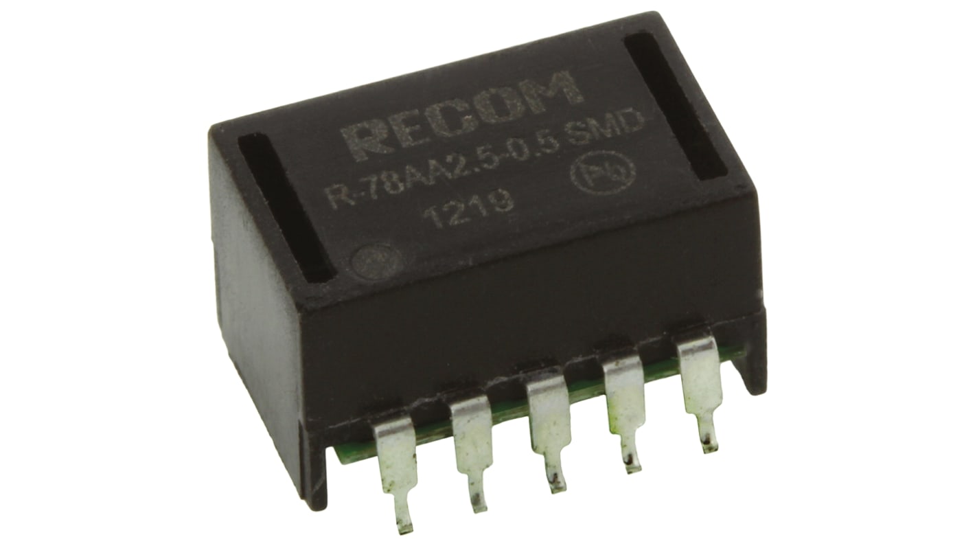 Recom Switching Regulator, Surface Mount, 2.5V dc Output Voltage, 4.75 → 32V dc Input Voltage, 500mA Output