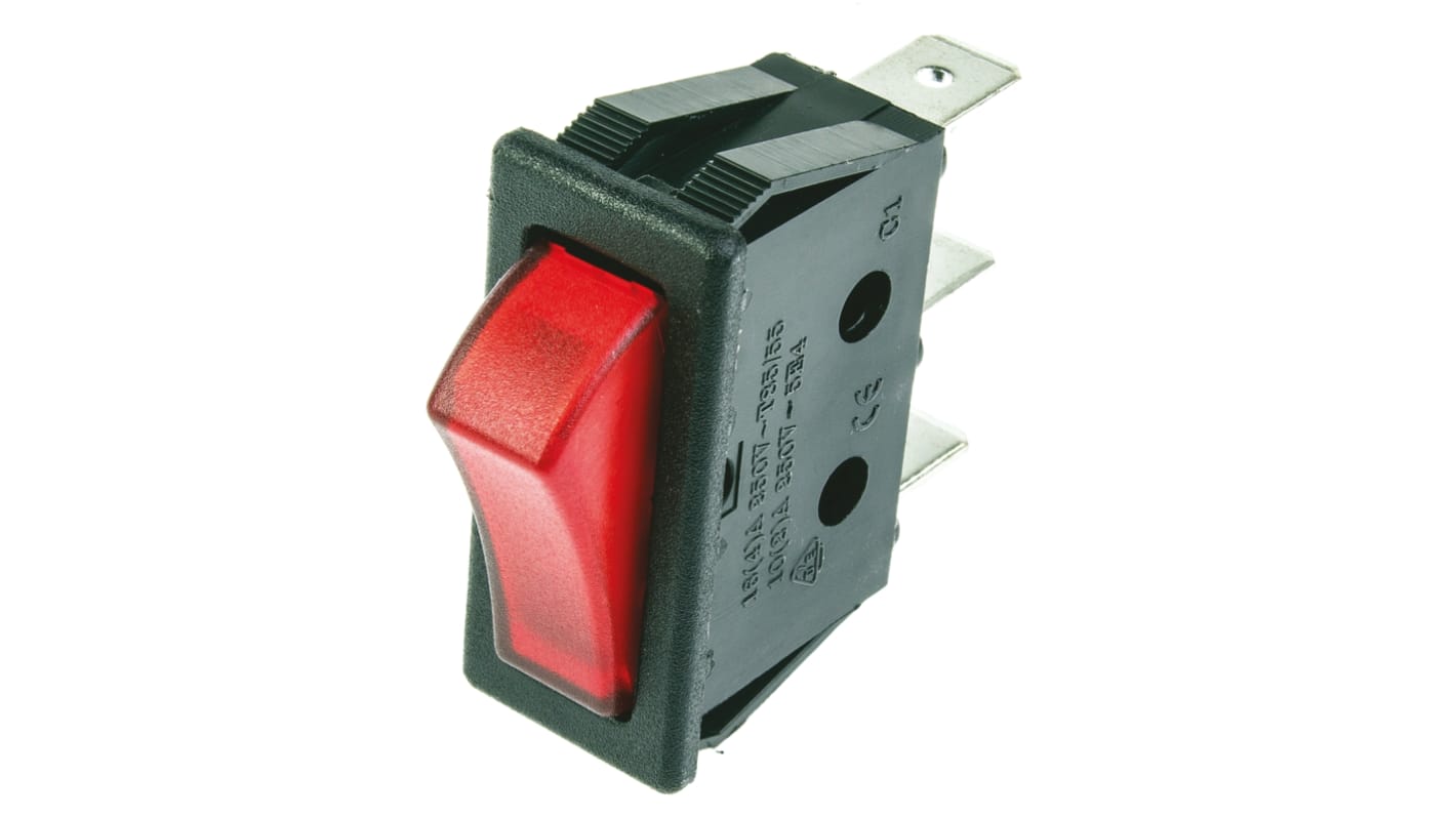 ZF Illuminated SPST, On-Off Rocker Switch Panel Mount