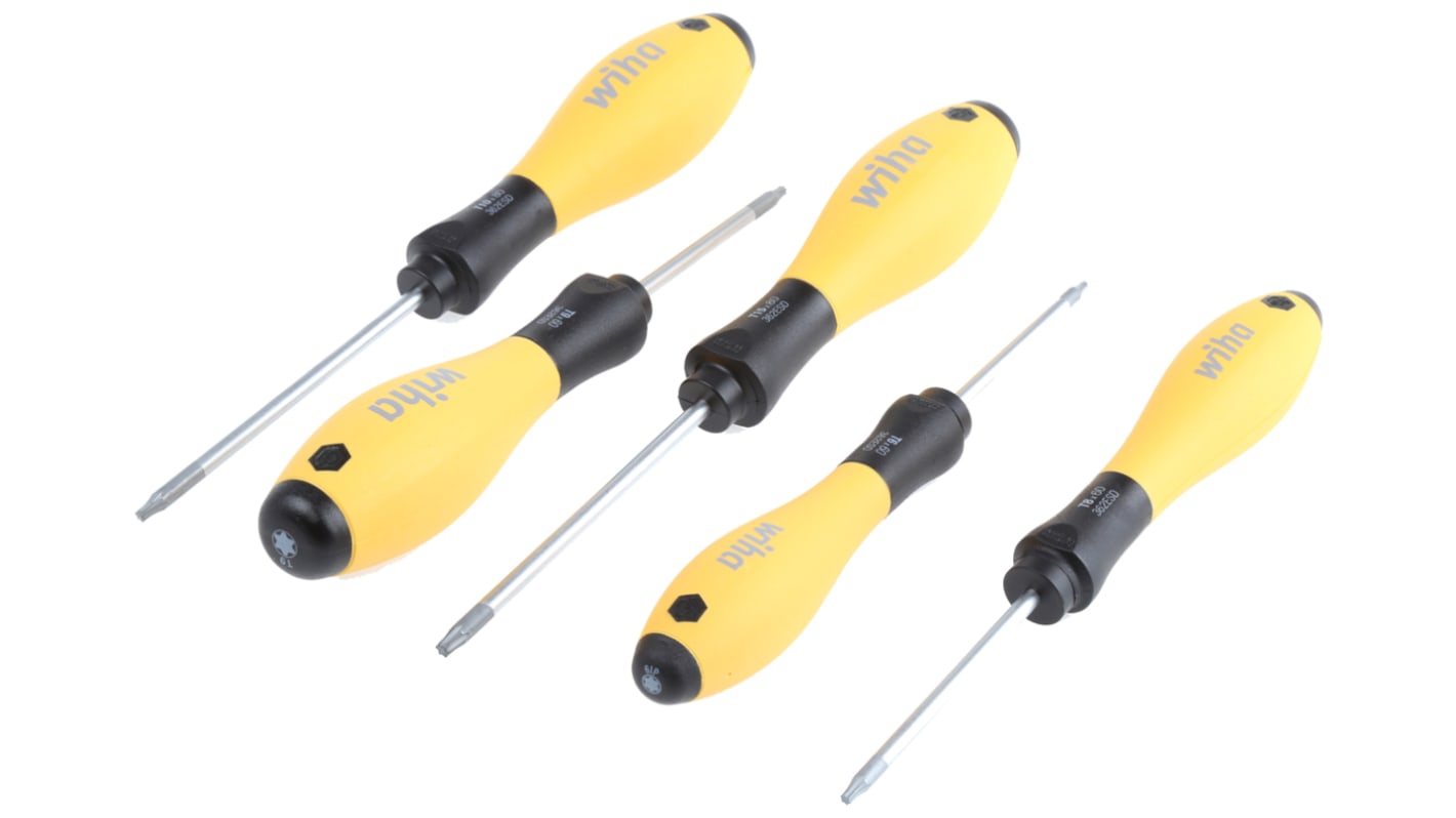 Set di cacciaviti Wiha, 5 pezzi Torx, lama cromata