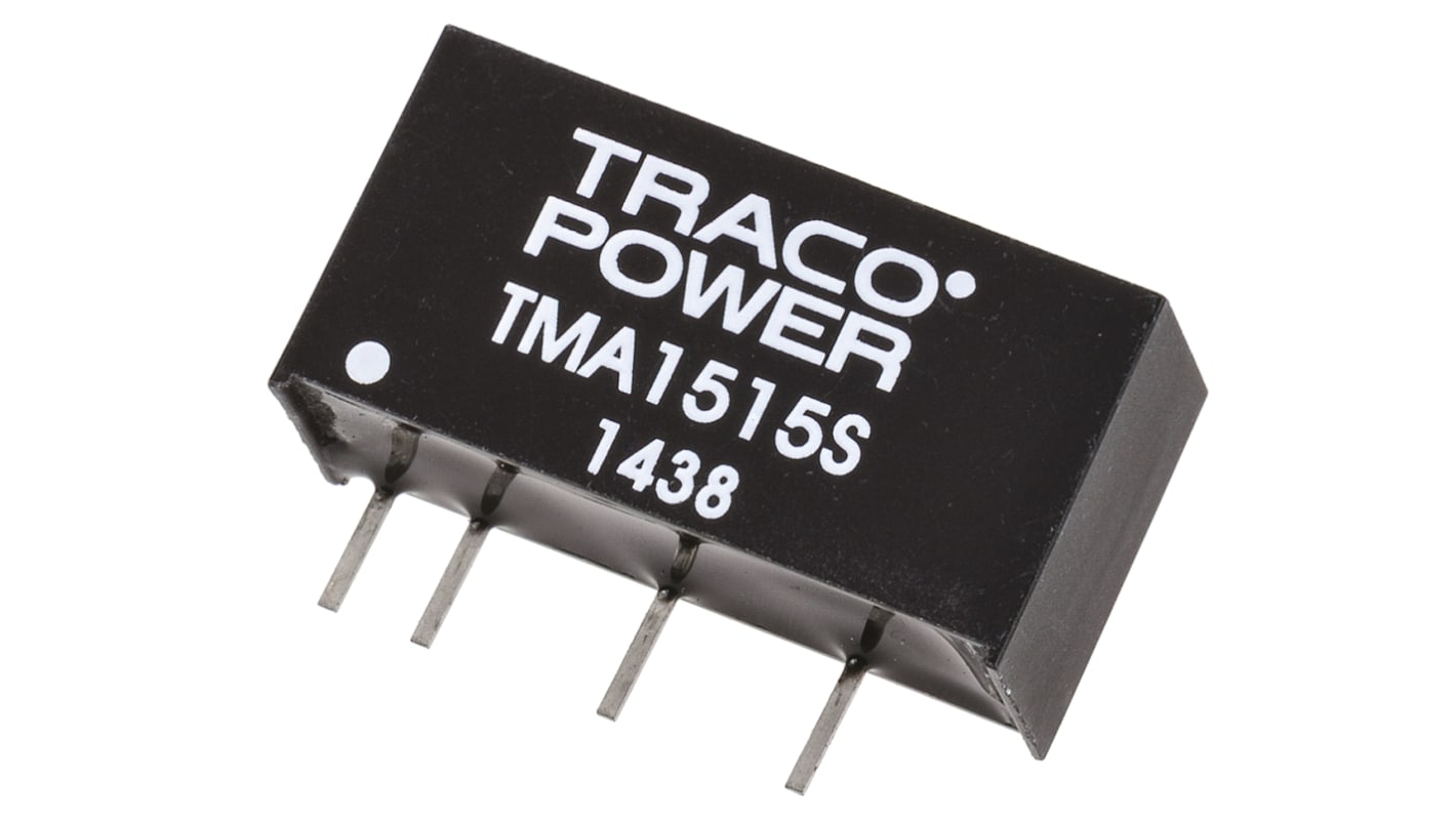 TRACOPOWER TMA DC-DC Converter, 15V dc/ 65mA Output, 13.5 → 16.5 V dc Input, 1W, Through Hole, +85°C Max Temp