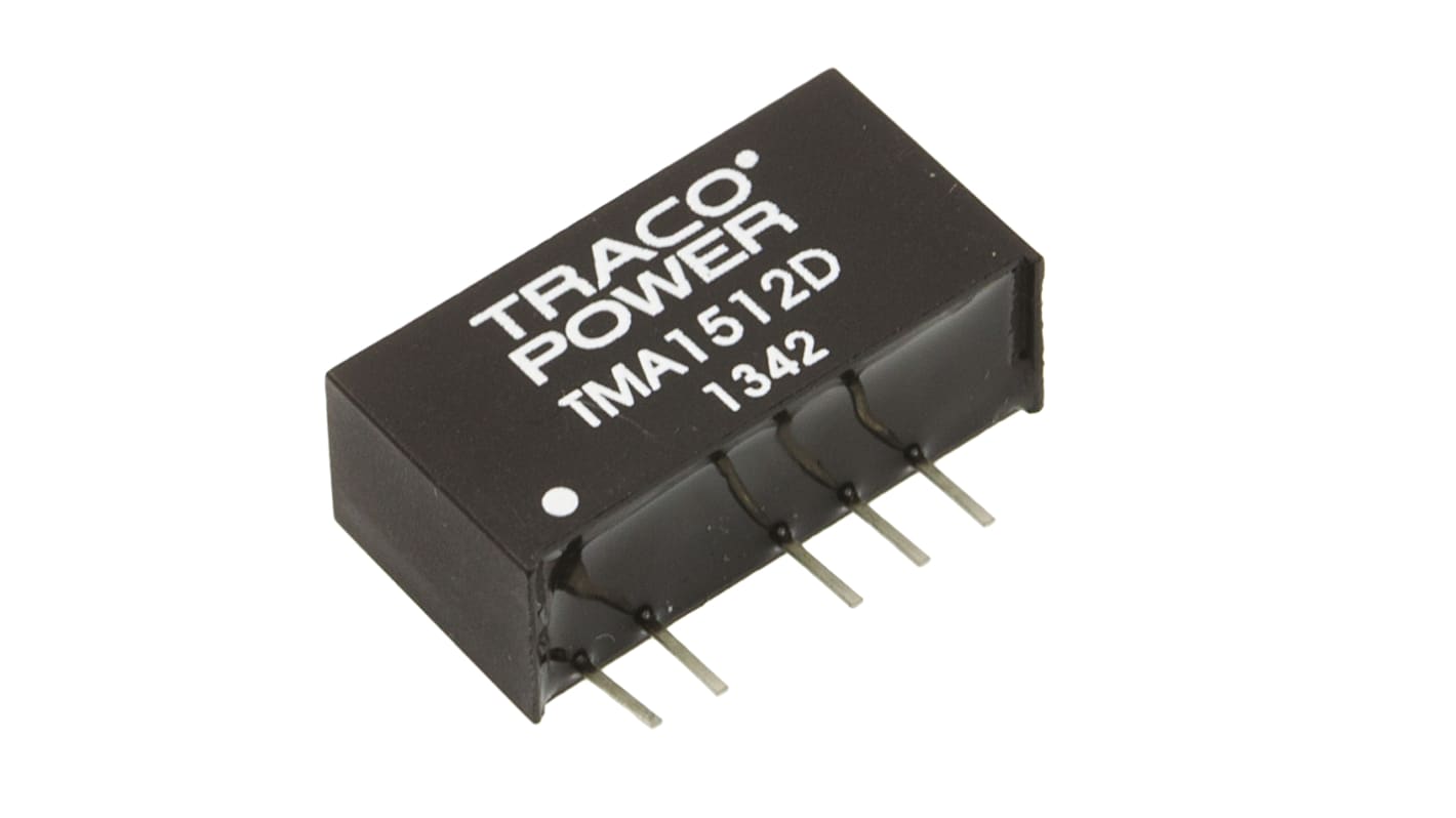 TRACOPOWER TMA DC-DC Converter, ±12V dc/ ±40mA Output, 13.5 → 16.5 V dc Input, 1W, Through Hole, +85°C Max Temp