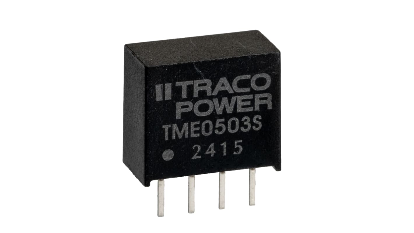 TRACOPOWER TME DC-DC Converter, 3.3V dc/ 260mA Output, 4.5 → 5.5 V dc Input, 1W, Through Hole, +85°C Max Temp