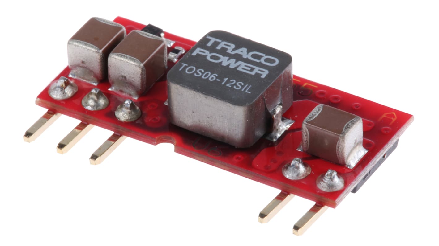 TRACOPOWER TOS DC-DC Converter, 0.75 → 5V dc/ 6A Output, 8.3 → 14 V dc Input, 30W, Through Hole, +85°C