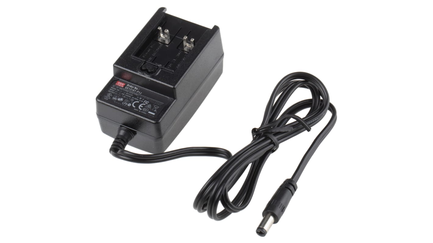 Adattatore AC/DC Adattatore ca/cc MEAN WELL 7.5V cc, 1.33A, spina Australia/Cina, connettore maschio europeo, Regno