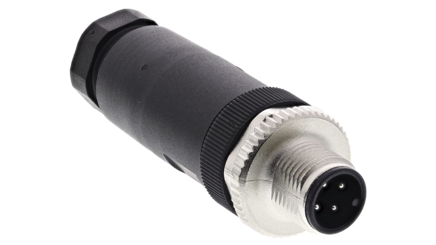 binder Circular Connector, 4 Contacts, Cable Mount, M12 Connector, Socket, Male, IP67, 713 Series