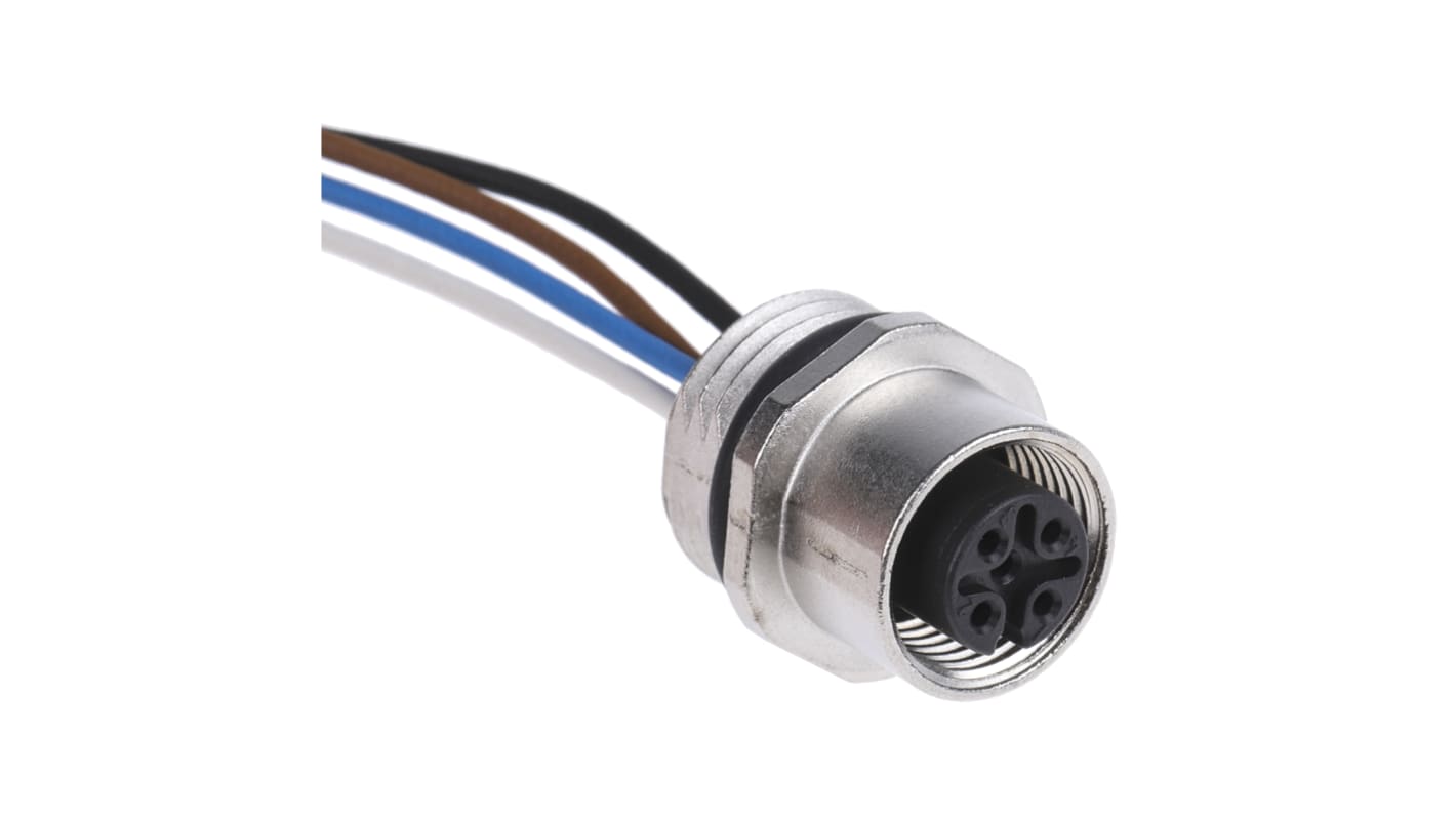 Binder Female 4 way M12 to Unterminated Sensor Actuator Cable, 200mm