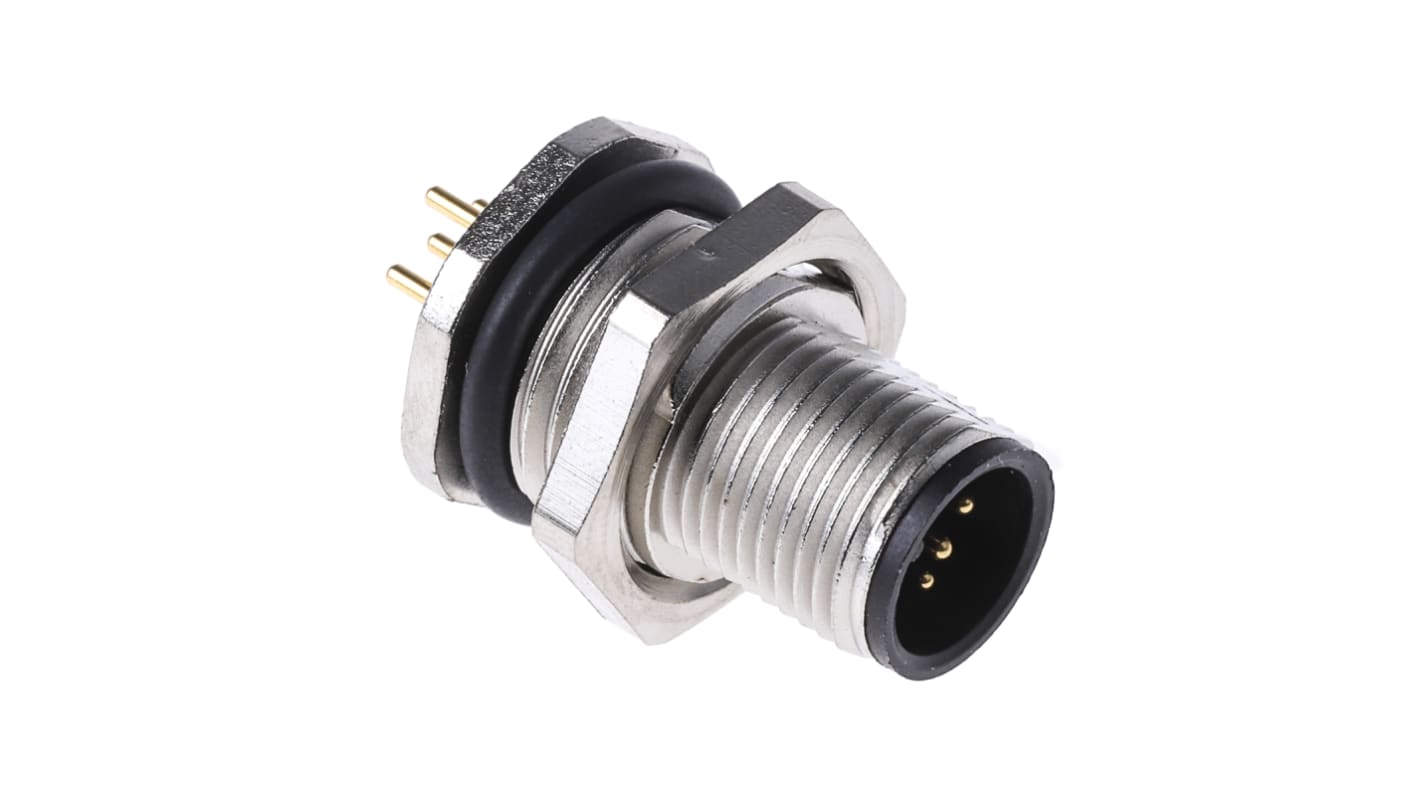 binder Circular Connector, 5 Contacts, Panel Mount, M12 Connector, Socket, Male, IP67, 713 Series