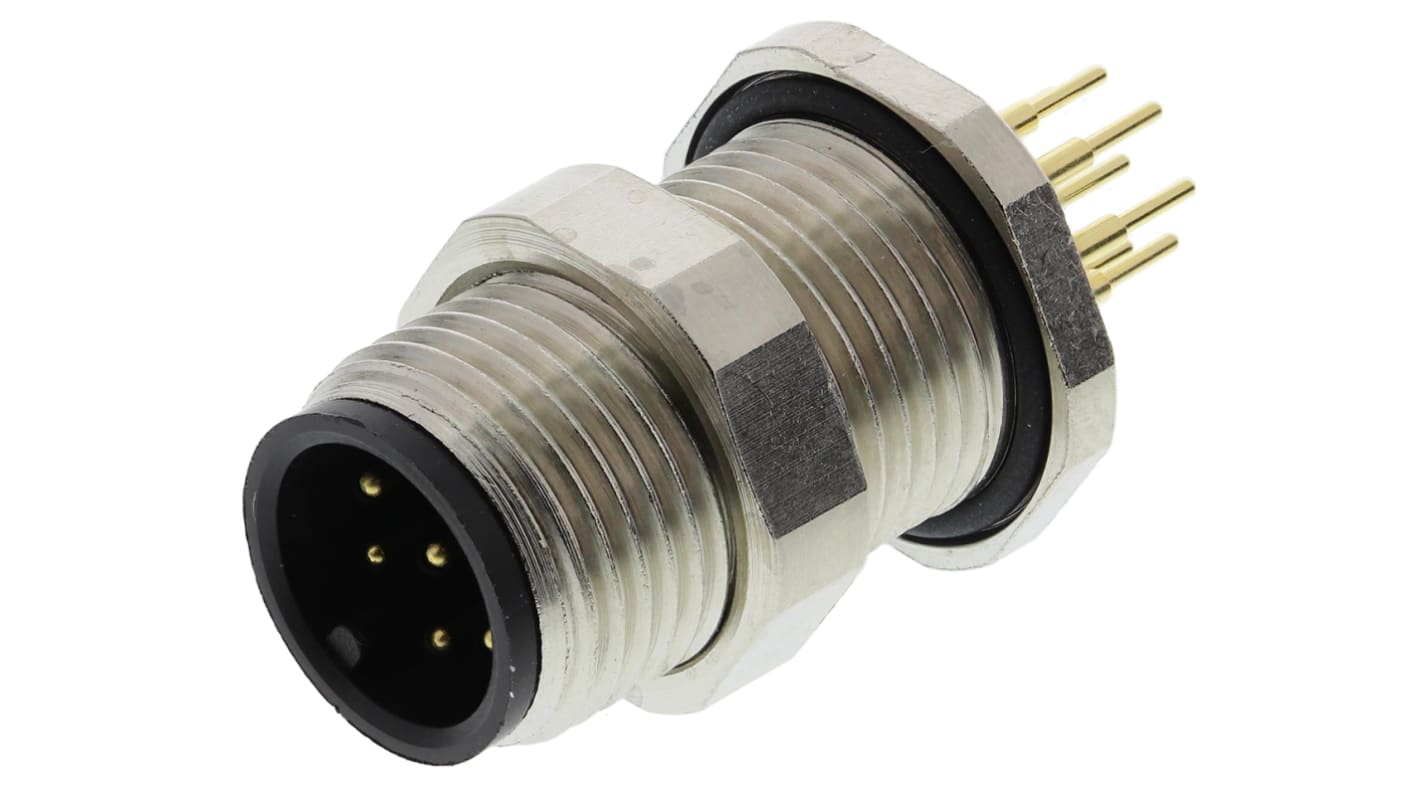 binder Circular Connector, 8 Contacts, Panel Mount, M12 Connector, Socket, Male, IP67, 713 Series