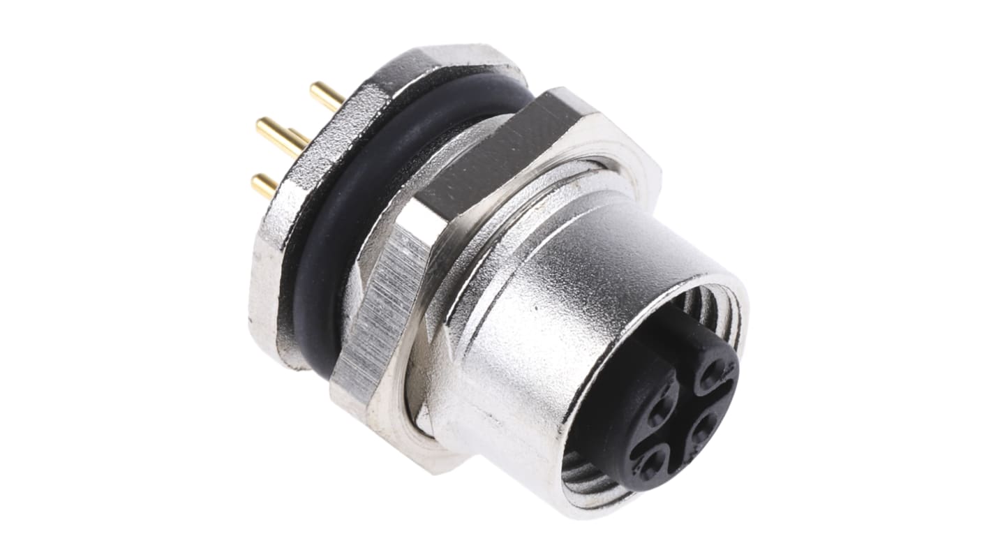 binder Circular Connector, 5 Contacts, Panel Mount, M12 Connector, Plug, Female, IP67, 713 Series