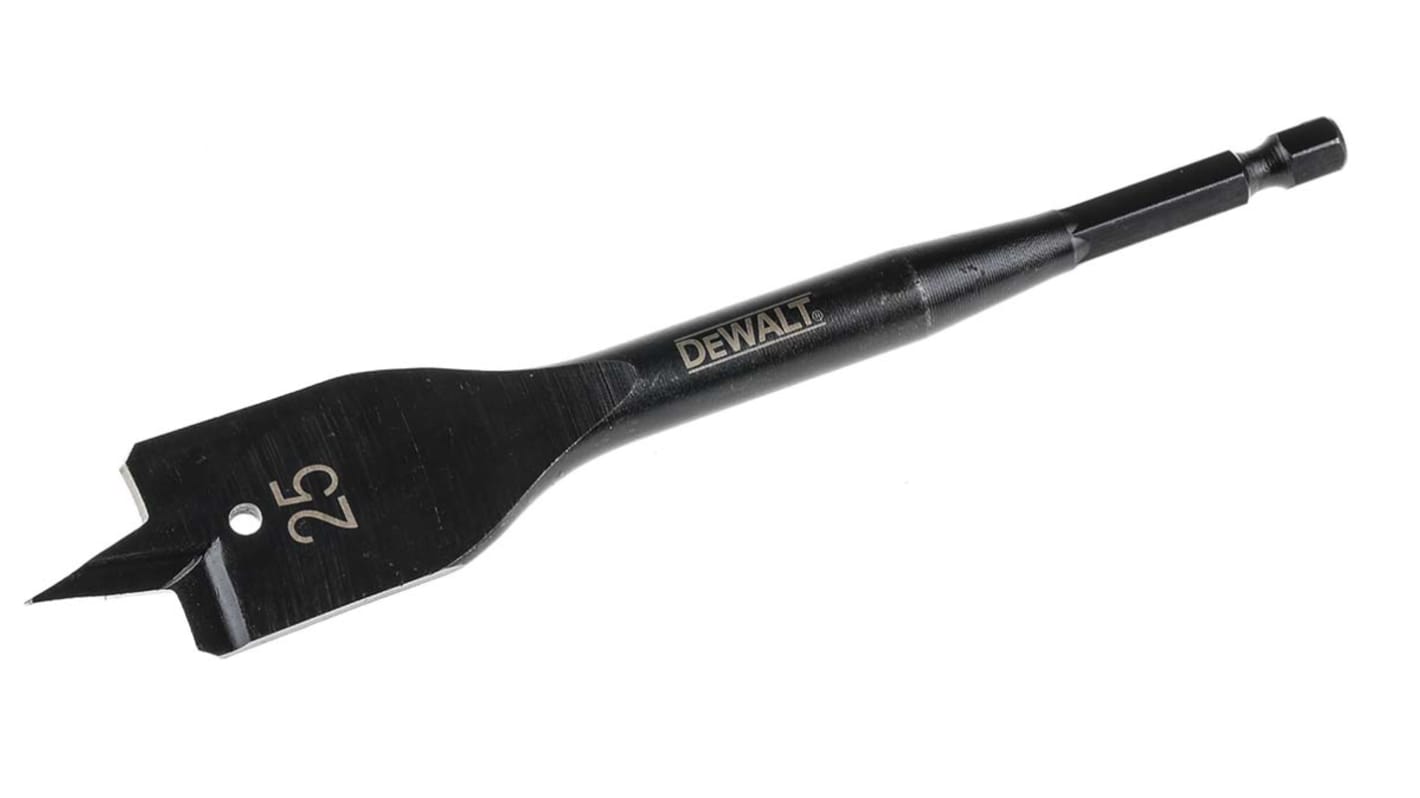 DeWALT DT47 Series Robust Steel Flat Wood Drill Bit, 25mm Diameter, 152 mm Overall