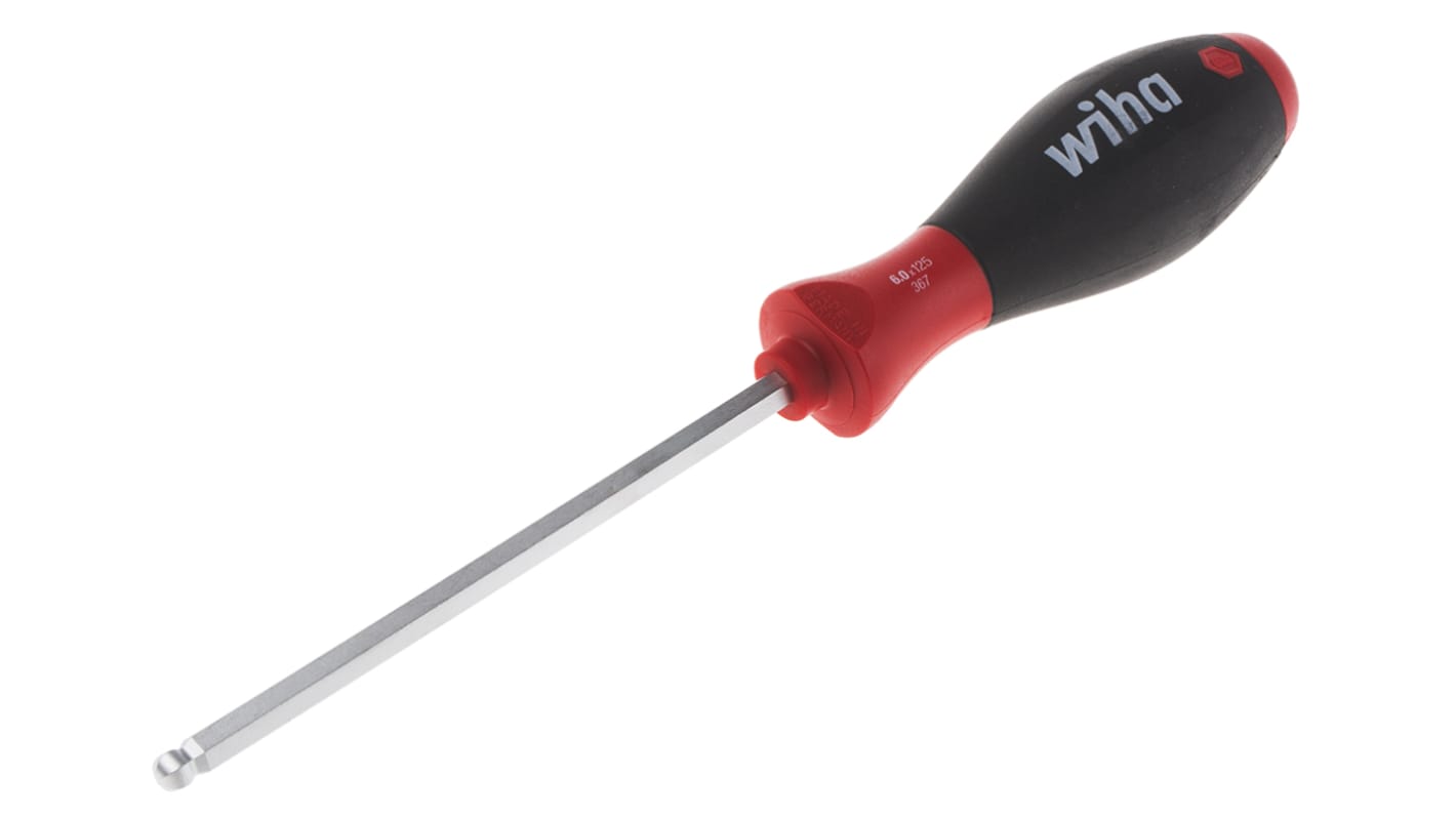 Wiha Ball End Hexagon  Screwdriver, 6 mm Tip, 125 mm Blade, 243 mm Overall