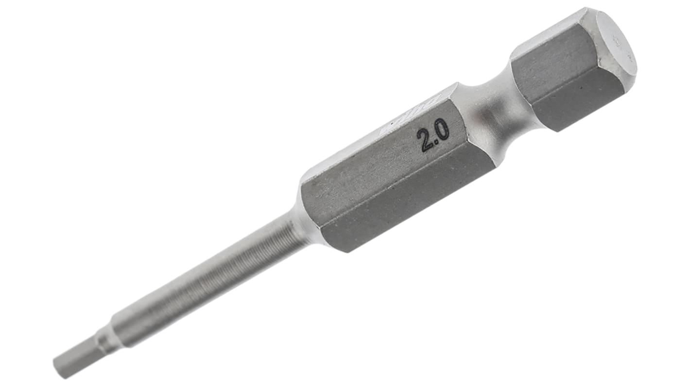 Wiha Hexagon Screwdriver Bit, 2 mm Tip, 50 mm Overall