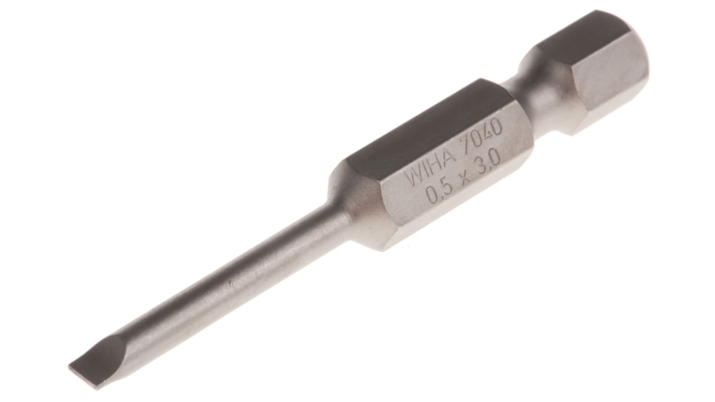 Wiha Slotted Screwdriver Bit, SL3 Tip