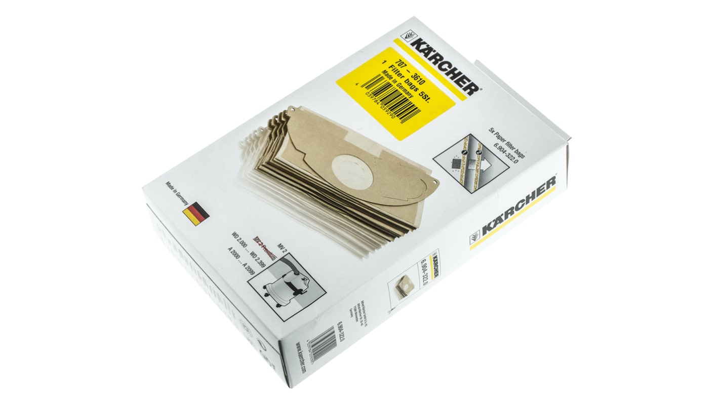 Karcher 5 Staubsaugerbeutel, für Staubsauger WD 2.200