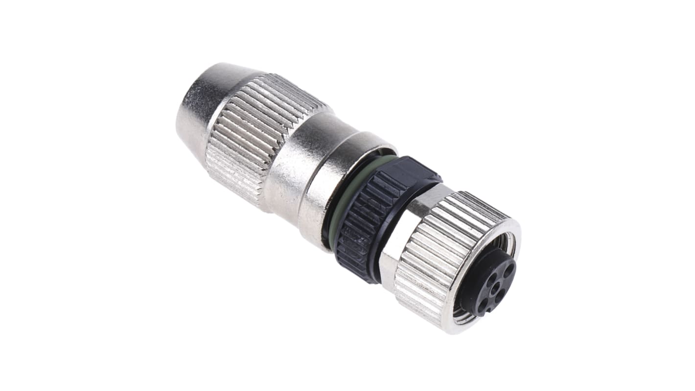 Conector circular HARTING hembra serie Harax M12 de 4 vías hembra, montaje aéreo, IP65, IP67