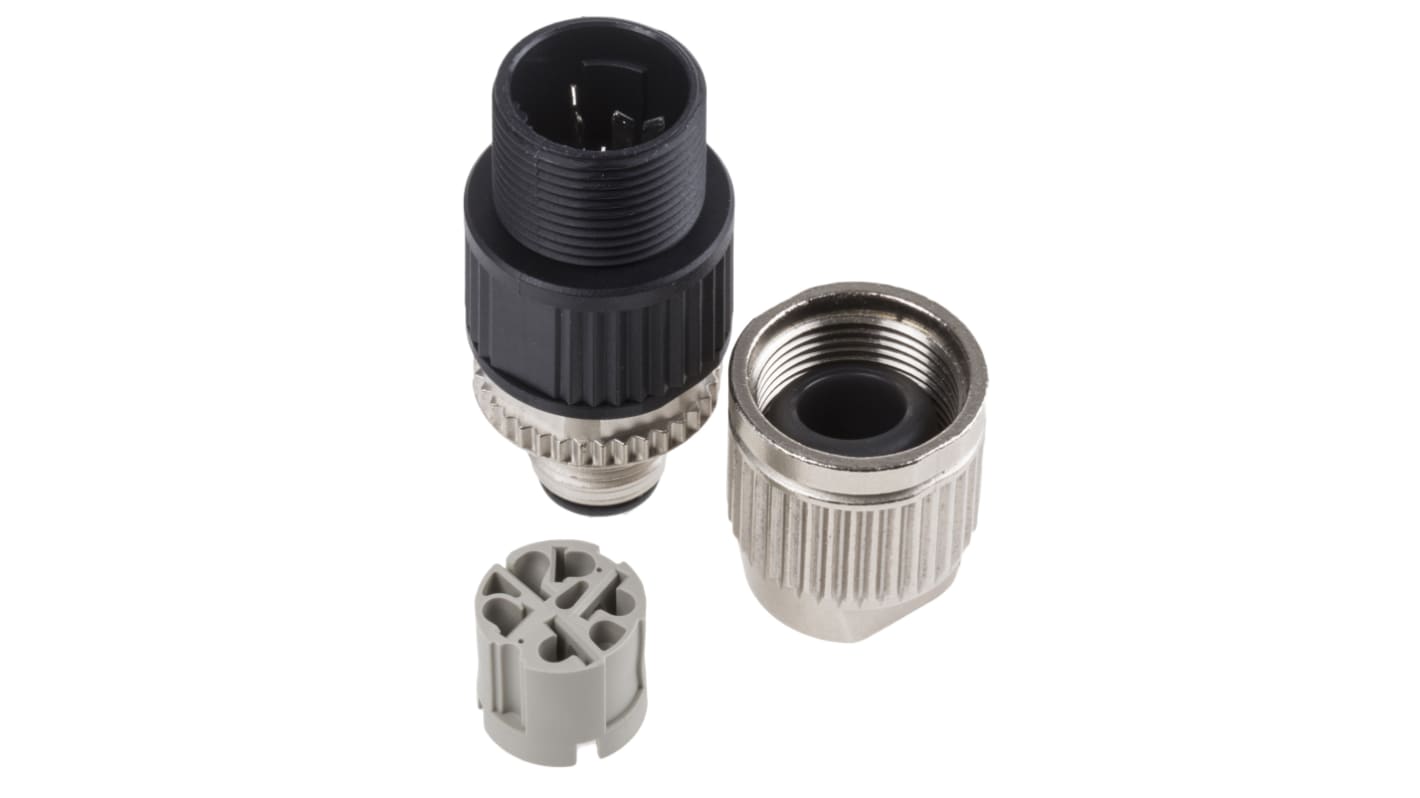Connettore circolare HARTING, maschio, serie Harax M12, M12, 5 poli, Montaggio su cavo