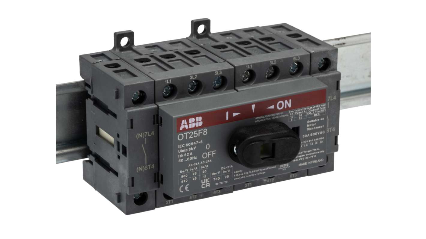 Interrupteur-sectionneur ABB, 8 P, 400V c.a.