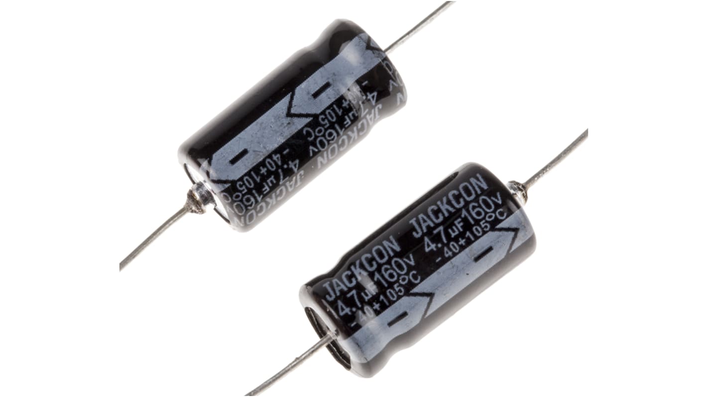 RS PRO 4.7μF Aluminium Electrolytic Capacitor 160V dc, Axial, Through Hole