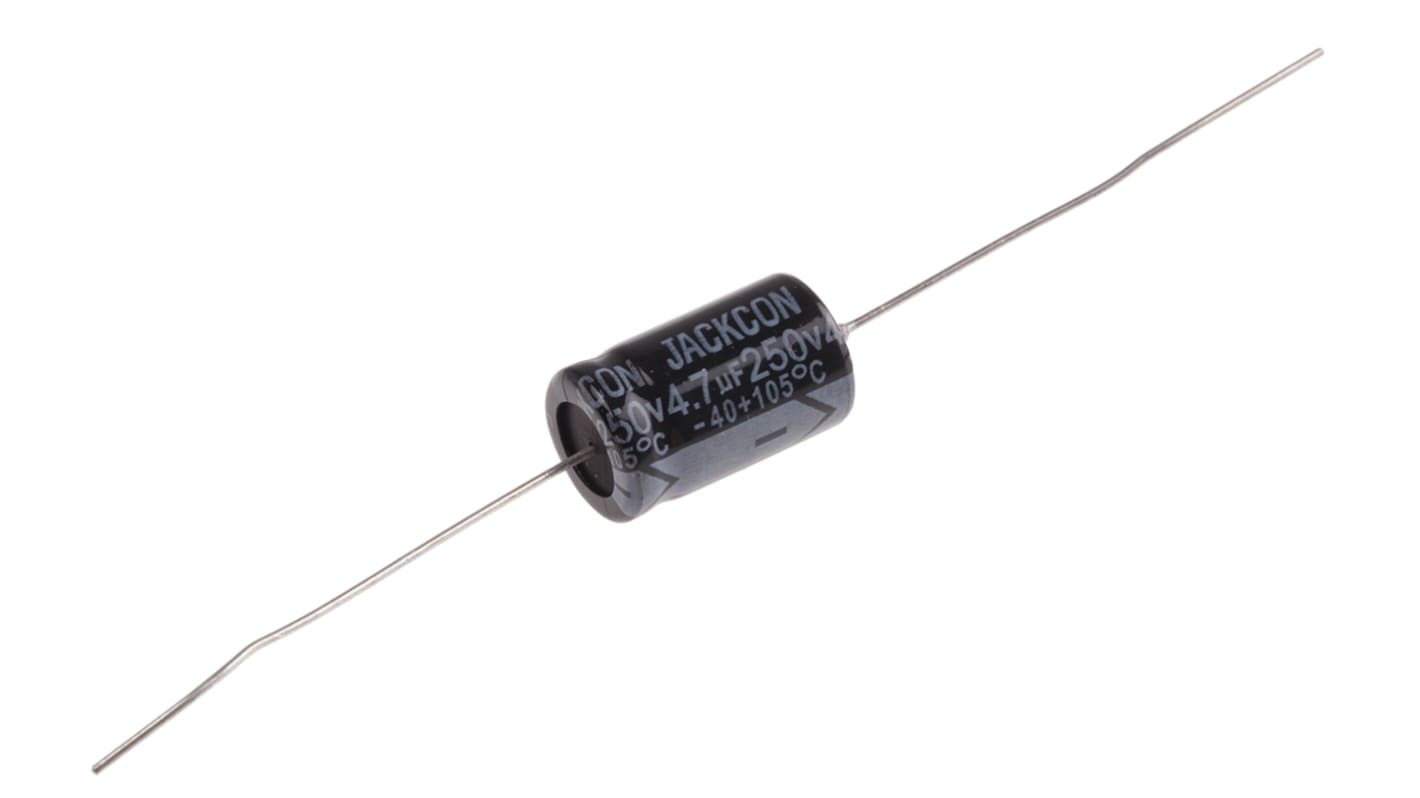 RS PRO 4.7μF Aluminium Electrolytic Capacitor 250V dc, Axial, Through Hole