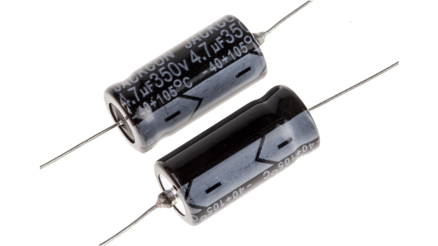 RS PRO 4.7μF Aluminium Electrolytic Capacitor 350V dc, Axial, Through Hole