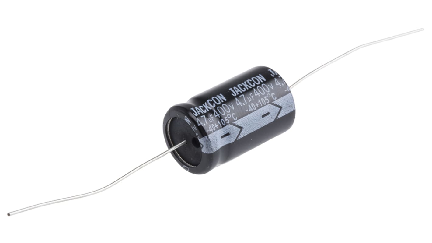 RS PRO 4.7μF Aluminium Electrolytic Capacitor 400V dc, Axial, Through Hole