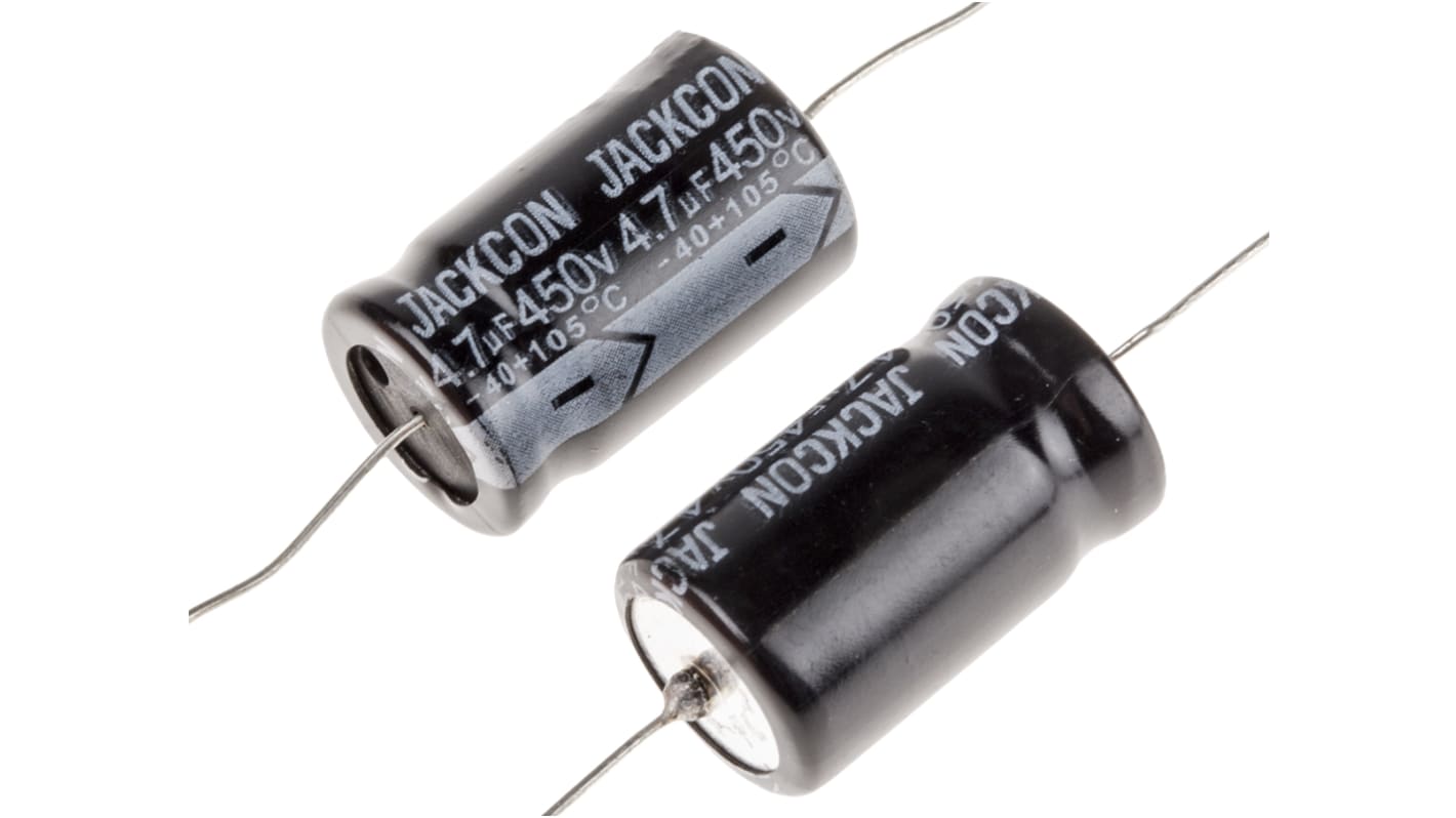 RS PRO 4.7μF Aluminium Electrolytic Capacitor 450V dc, Axial, Through Hole