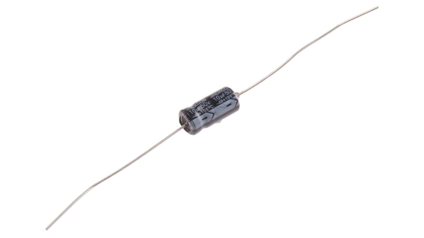 RS PRO 10μF Aluminium Electrolytic Capacitor 50V dc, Axial, Through Hole