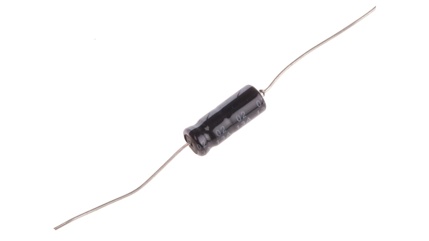 Condensador electrolítico RS PRO, 33μF, ±20%, 50V dc, Axial, Orificio pasante, 8 (Dia.) x 16mm