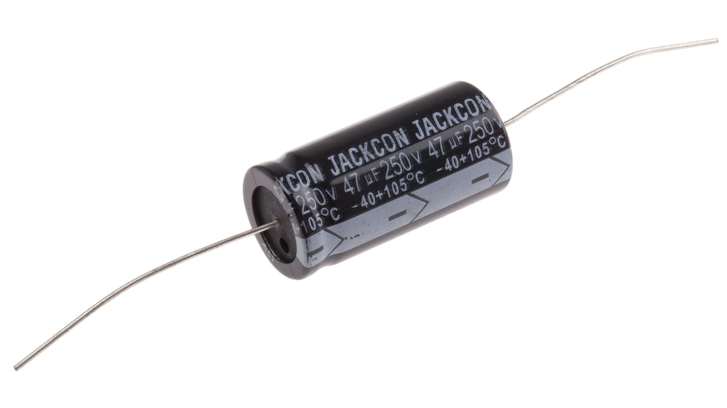 RS PRO 47μF Aluminium Electrolytic Capacitor 250V dc, Axial, Through Hole