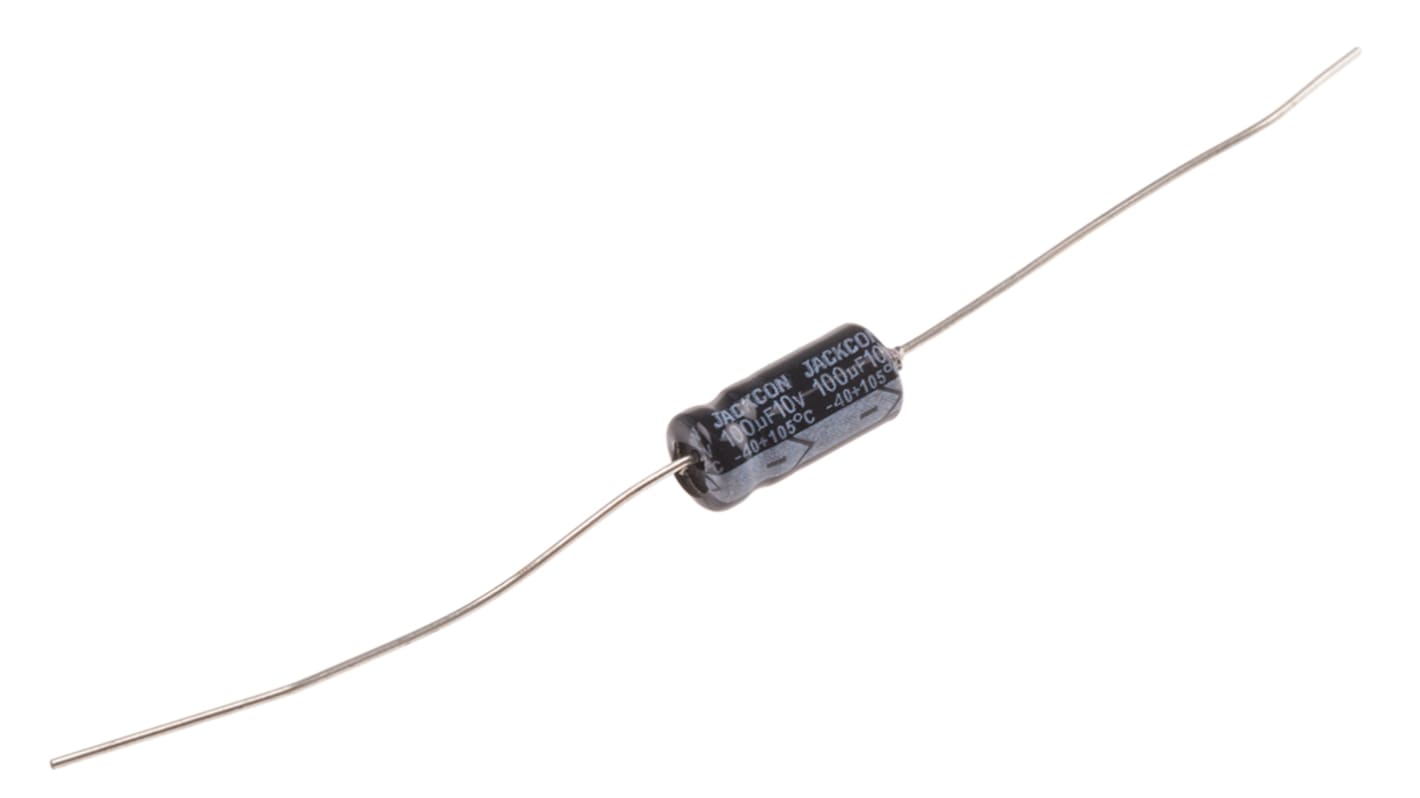 RS PRO 100μF Aluminium Electrolytic Capacitor 10V dc, Axial, Through Hole