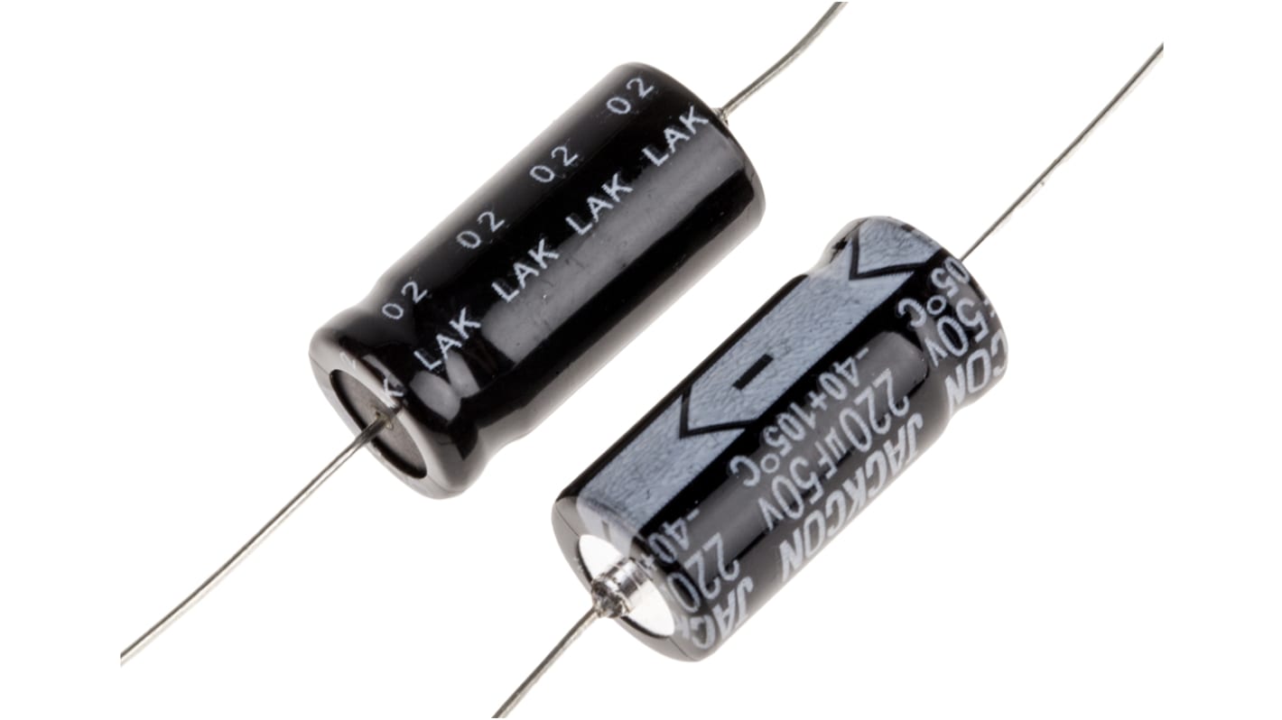 RS PRO 220μF,50V dc コンデンサ, アキシアル、 スルーホール RS PRO 220μF,50V dc コンデンサ, アキシアル、 スルーホール