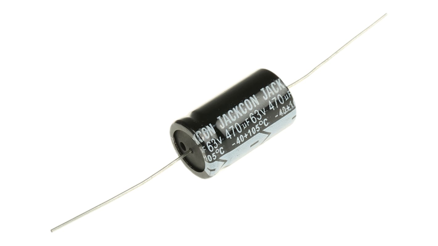 RS PRO 470μF Aluminium Electrolytic Capacitor 63V dc, Axial, Through Hole