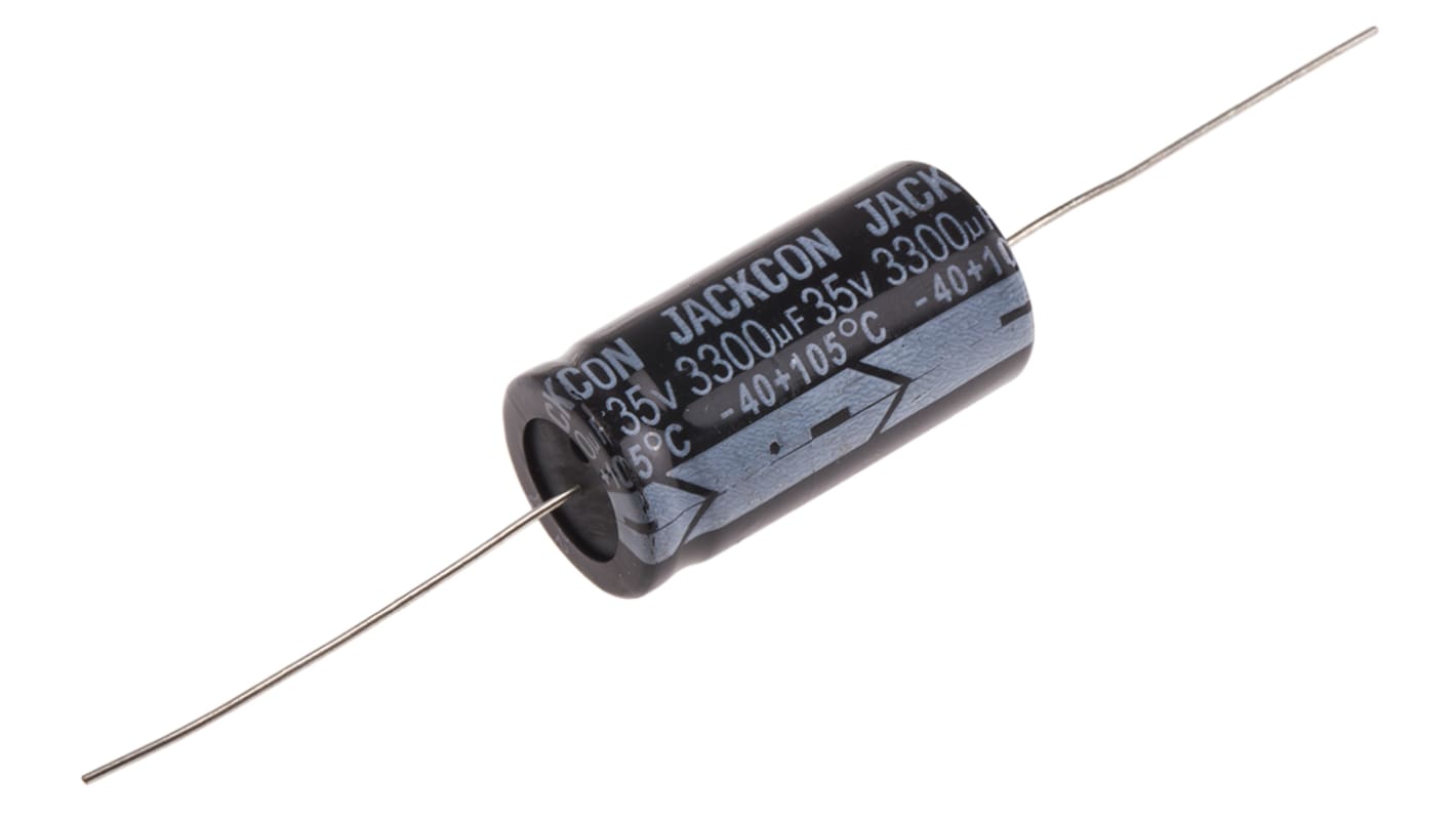 RS PRO 3300μF Aluminium Electrolytic Capacitor 35V dc, Axial, Through Hole