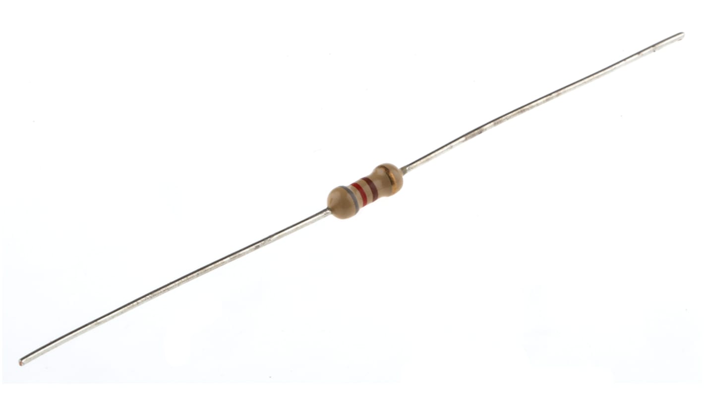 RS PRO 碳膜电阻, 820Ω, 0.25W, ±5%容差, -500 → +350ppm/°C, 0623