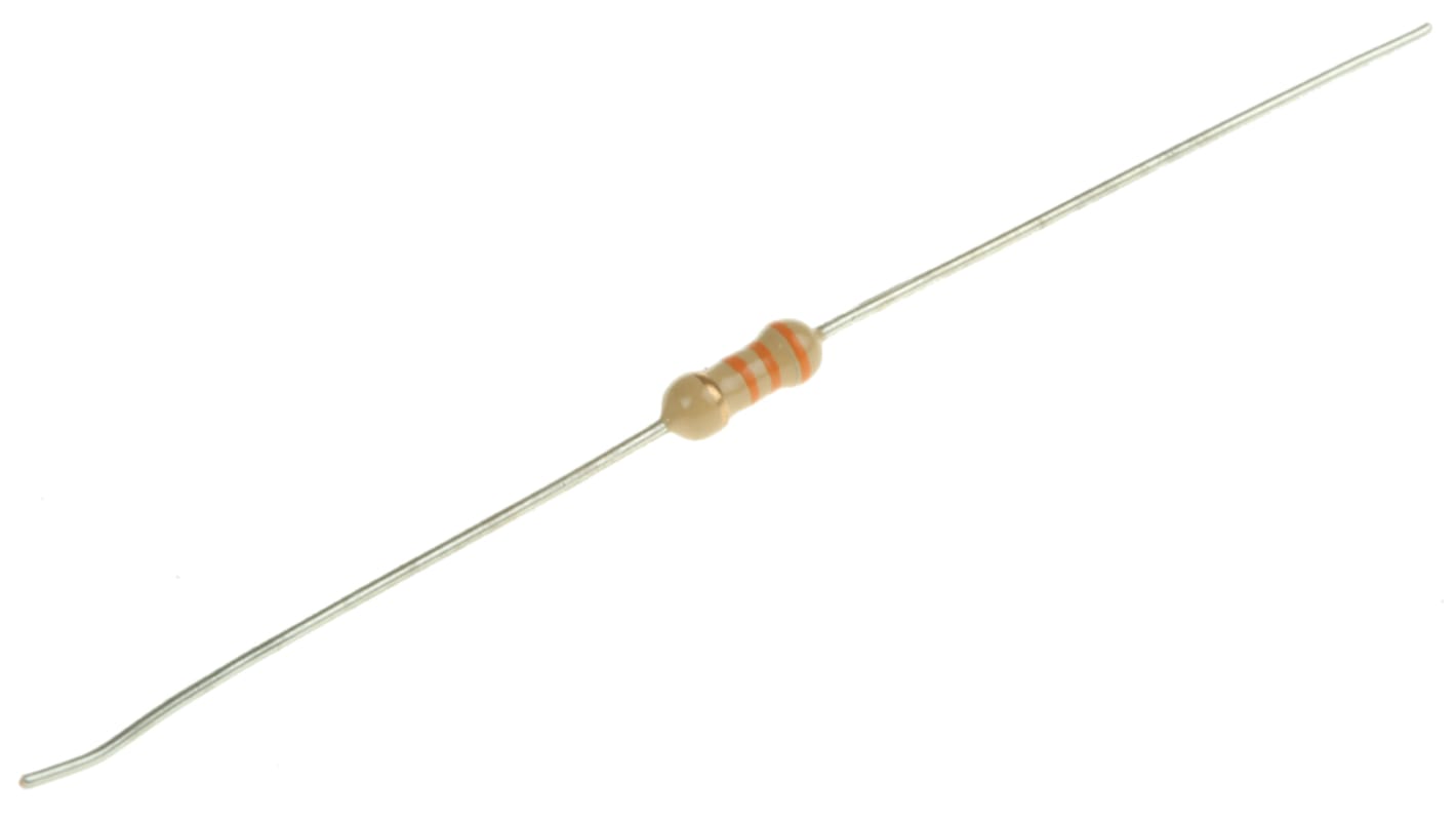 RS PRO 碳膜电阻, 33kΩ, 0.25W, ±5%容差, -500 → +350ppm/°C, 0623