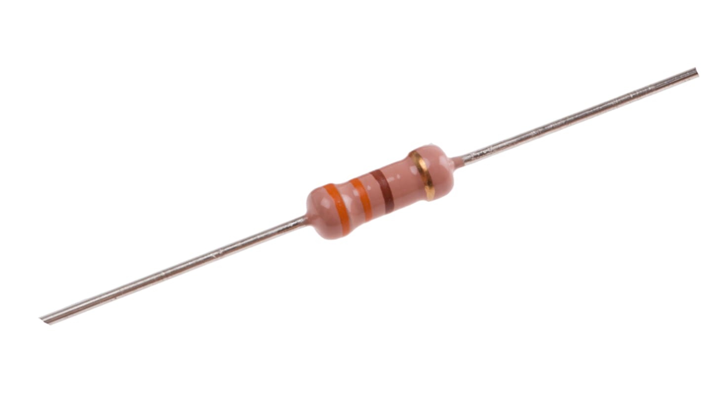RS PRO 碳膜电阻, 330Ω, 1W, ±5%容差, -500 → +350ppm/°C, 0932