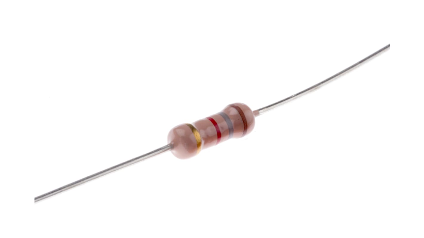 RS PRO 碳膜电阻, 1.8kΩ, 1W, ±5%容差, -500 → +350ppm/°C, 0932