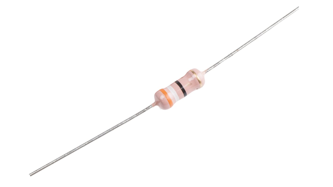 RS PRO 碳膜电阻, 39Ω, 2W, ±5%容差, -500 → +350ppm/°C, 1145