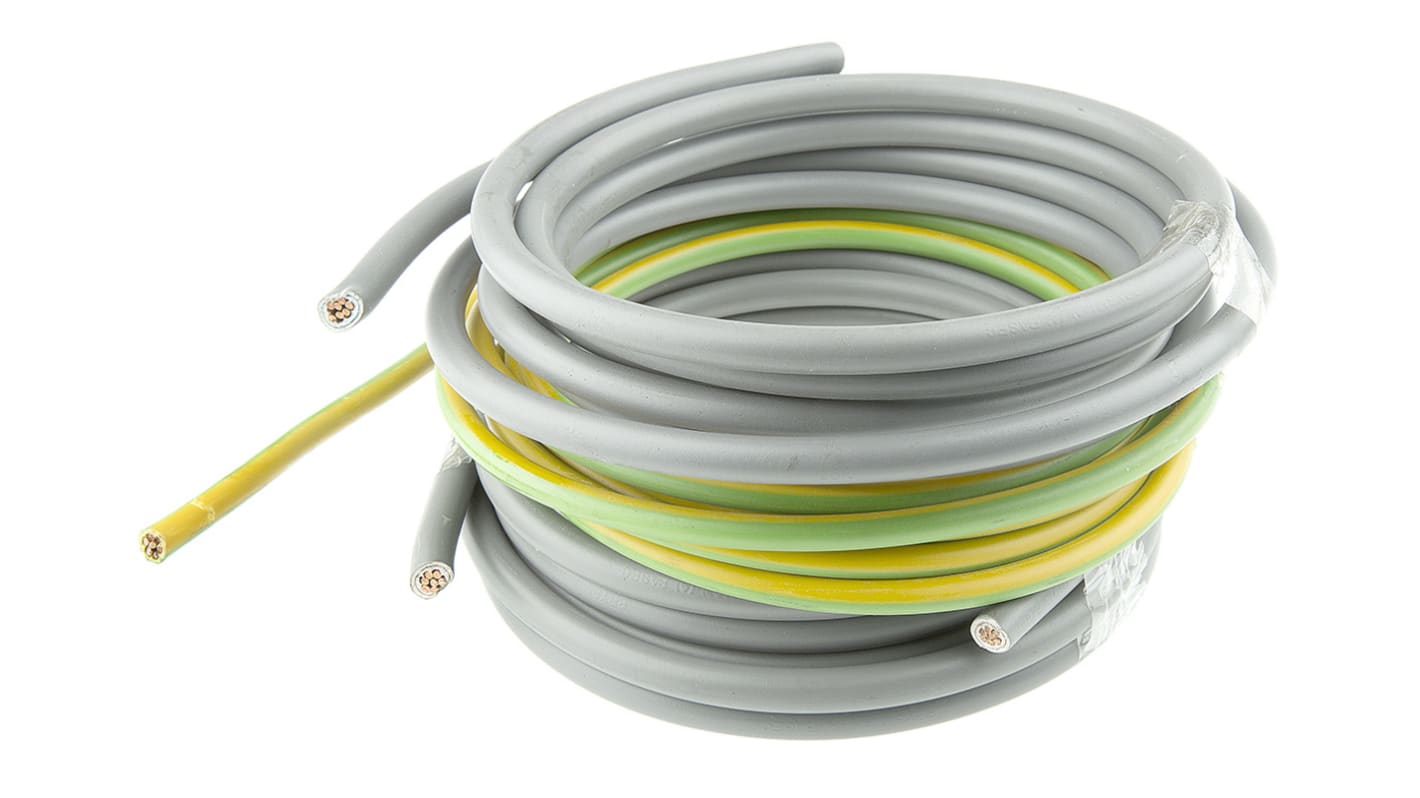 Cable de canaleta y conducto Prysmian 20148718, área transversal 16 mm² Gris, 300/500 V, long. 3m