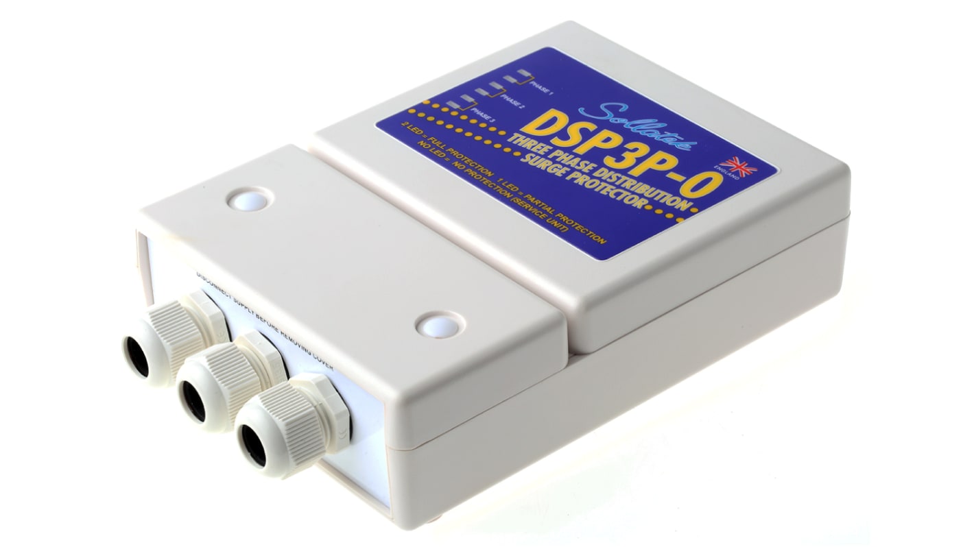 Sollatek Voltage Suppressor 415V 3 phase, Class II Surge or Spike Protection, Wall Mount