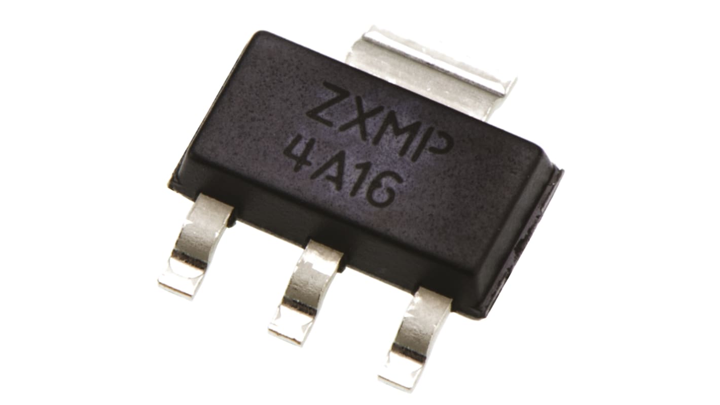 MOSFET DiodesZetex, canale P, 100 mΩ, 6,4 A, SOT-223, Montaggio superficiale