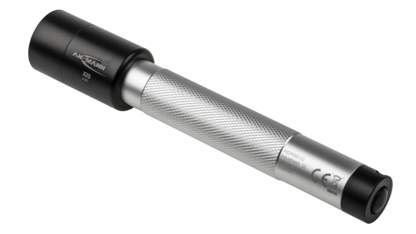 Ansmann 手电筒, 25 lm, LED, 2x AA电池, 银色, X20