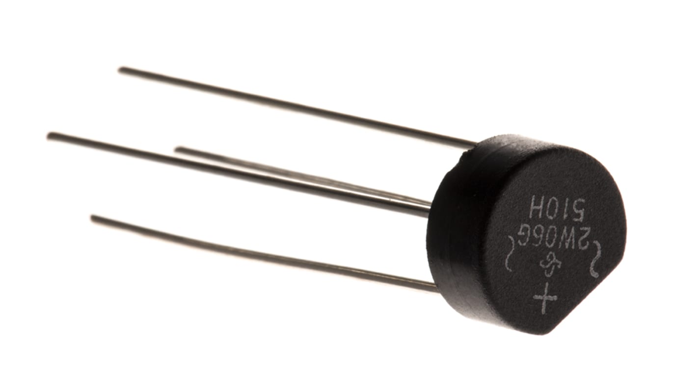 Raddrizzatore a ponte, Monofase, Vishay, Ifwd 2A, VRRM 600V, WOG, Su foro, 4 Pin