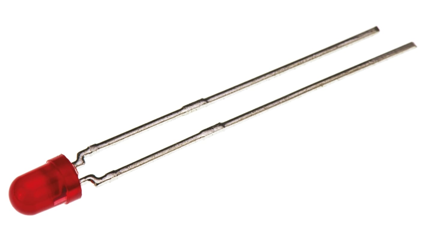 Vishay 直插LED, 红光, 3mm (T-1), 2针, 625 nm