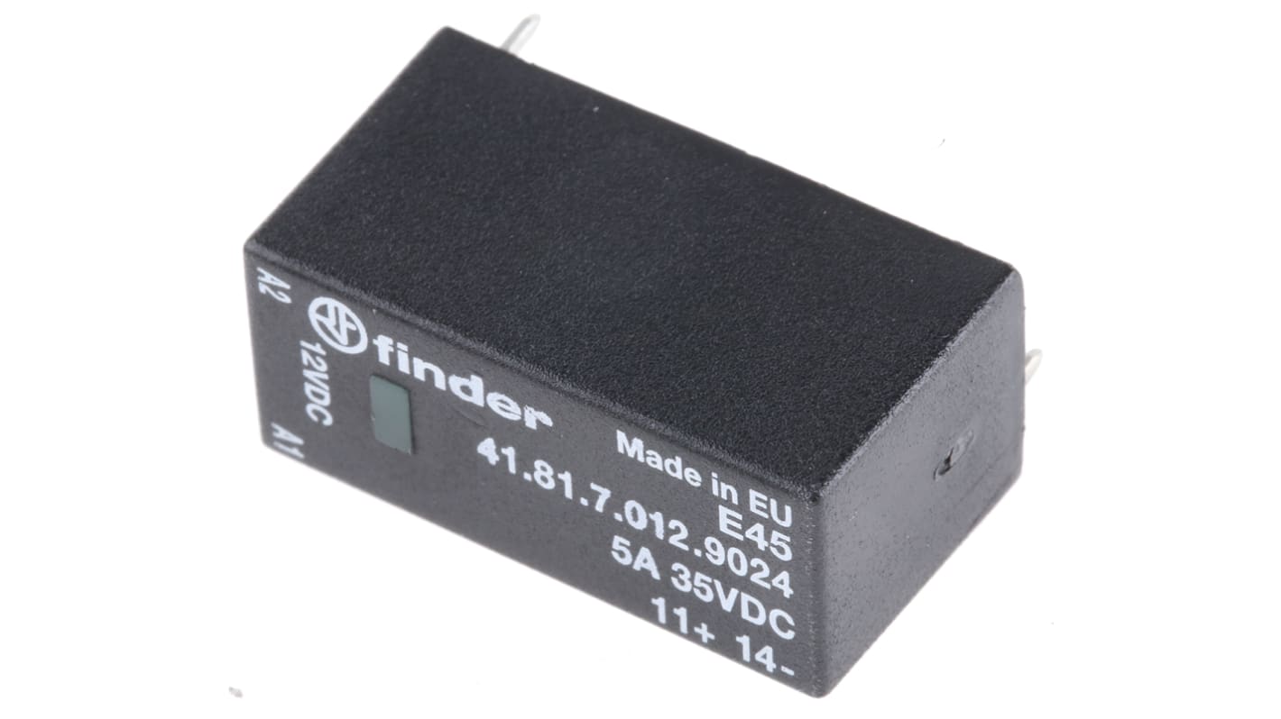 Finder 41 Series Solid State Relay, 5 A Load, PCB Mount, 24 V dc Load, 17 V dc Control