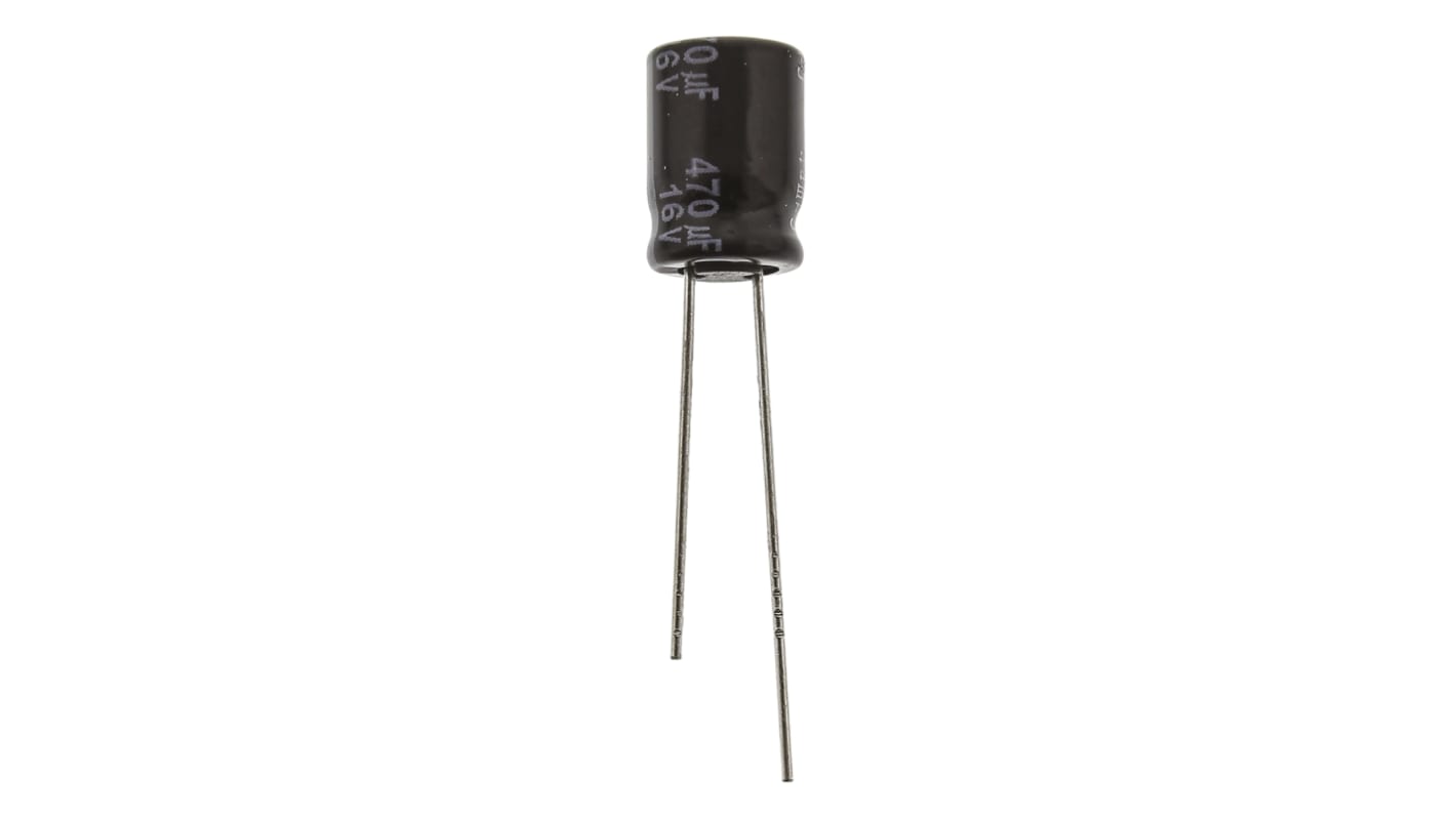 Panasonic 470μF Aluminium Electrolytic Aluminium Electrolytic Capacitor 16V dc, Radial, Through Hole - EEUFR1C471