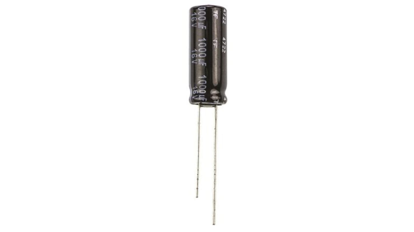 Panasonic , THT Aluminium-Elektrolyt Kondensator 1000μF ±20% / 16V dc, Ø 8mm x 20mm, bis 105°C