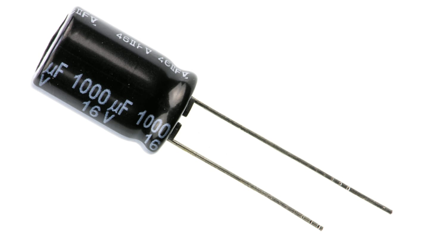 Panasonic , THT Aluminium-Elektrolyt Kondensator 1000μF ±20% / 16V dc, Ø 10mm x 16mm, bis 105°C