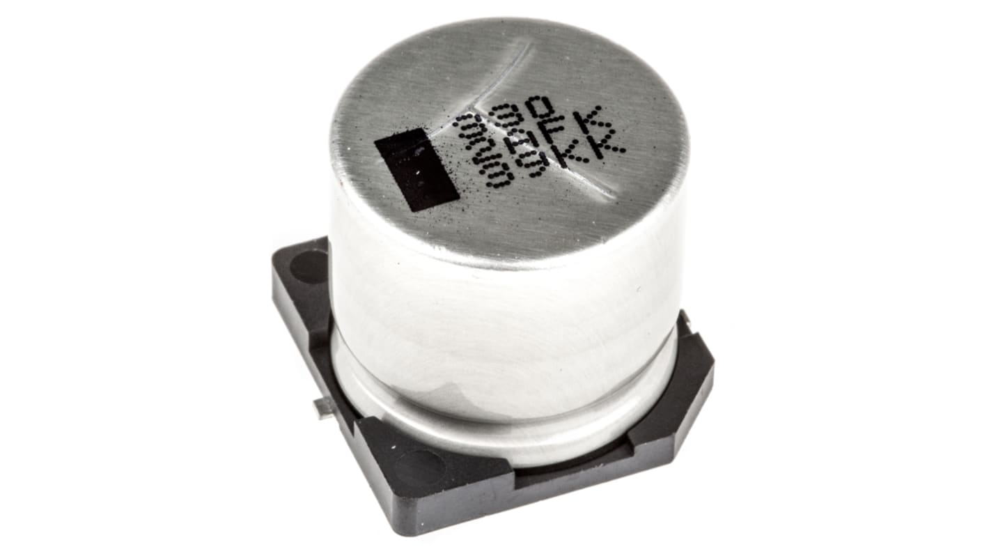 Condensador electrolítico Panasonic serie FK SMD, 330μF, ±20%, 100V dc, mont. SMD, 18 (Dia.) x 16.5mm